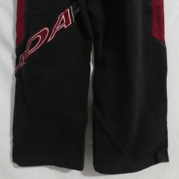 Athletic Track Pants | small | Black with Burgundy Side Stripes and Canada print - Picture 13 of 16